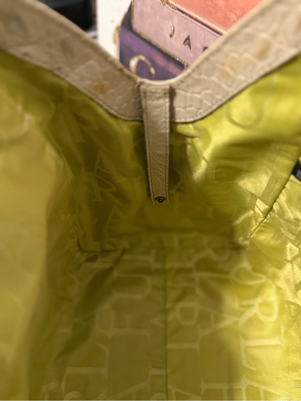 Furla Croc-Embossed Tote Bag with Lock VGUC
